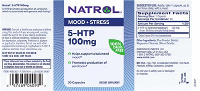 5-HTP 100 mg label