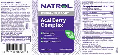 Acai Berry Complex label
