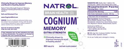 Cognium Memory Extra Strength label
