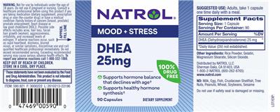 DHEA 25 mg label