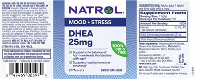 DHEA 25 mg label