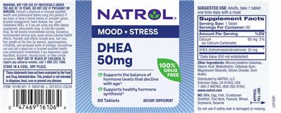 DHEA 50 mg label