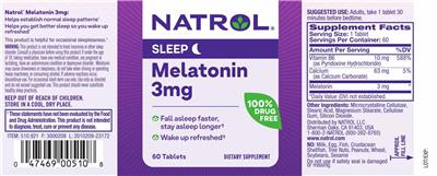 Melatonin 3 mg label