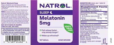 Melatonin 5 mg label