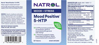 Mood Positive 5-HTP label
