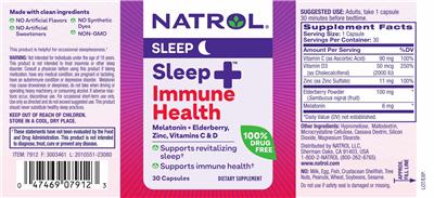 Sleep+ Immune Health label