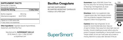Bacillus Coagulans 4 Billion CFU label