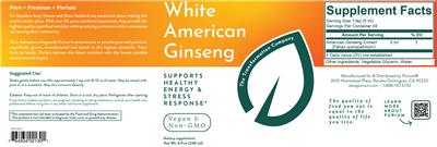 White American Ginseng label