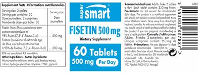 Fisetin 500 mg label