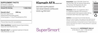 Klamath AFA 2000 mg label