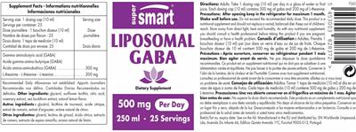 Liposomal GABA 500 mg label