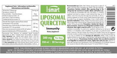 Liposomal Quercetin 200 mg label