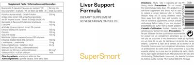 Liver Support Formula label