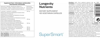 Longevity Nutrients label
