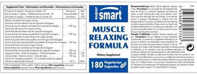 Muscle Relaxing Formula label