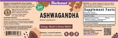 Ashwagandha Root Extract label