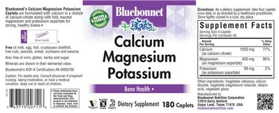Calcium Magnesium Potassium label