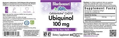 CellularActive CoQ10 Ubiquinol 100 mg label
