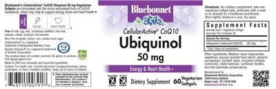 CellularActive CoQ10 Ubiquinol 50 mg label
