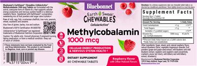 CellularActive Methylcobalamin 1000 mcg Raspberry Flavor label