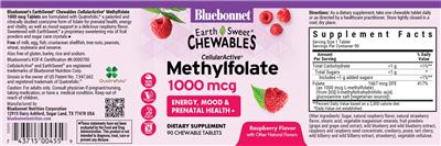 CellularActive Methylfolate 1000 mcg Raspberry Flavor label
