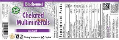Chelated Multiminerals Iron-Free label