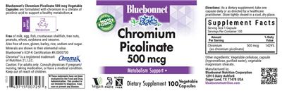 Chromium Picolinate 500 mcg label