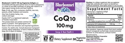 CoQ10 100 mg label