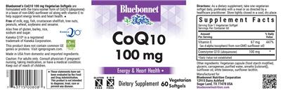 CoQ10 100 mg label