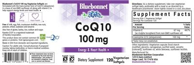 CoQ10 100 mg label
