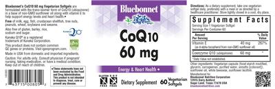 CoQ10 60 mg label