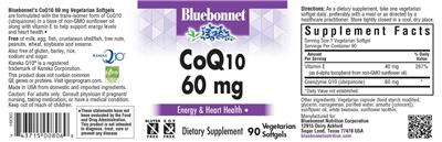 CoQ10 60 mg label