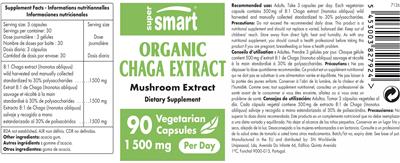 Organic Chaga Extract 1500 mg label