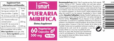 Pueraria Mirifica 500 mg label