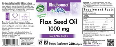 Flax Seed Oil 1000 mg label