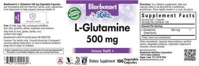 L-Glutamine 500 mg label