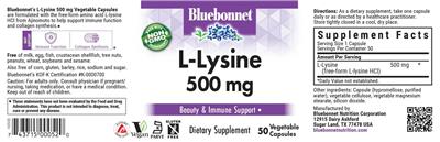 L-Lysine 500 mg label