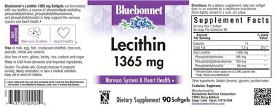 Lecithin 1365 mg label