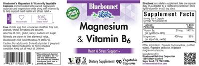 Magnesium & Vitamin B6 label