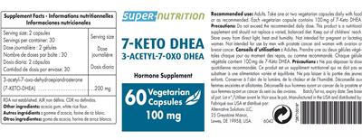 7-Keto DHEA 100 mg label