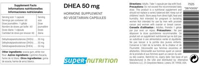DHEA 50 mg label