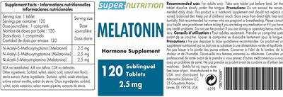 Melatonin 2.5 mg label