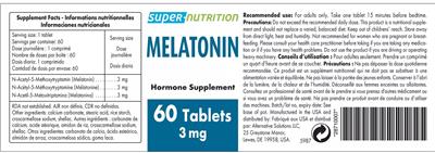 Melatonin 3 mg label