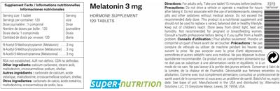 Melatonin 3 mg label