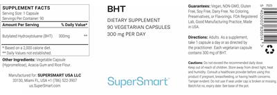 BHT 300 mg label