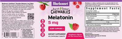 Melatonin 5 mg Raspberry Flavor label