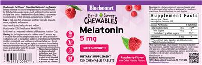 Melatonin 5 mg Raspberry Flavor label