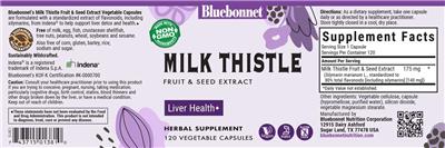 Milk Thistle Fruit & Seed Extract label