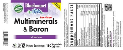Multiminerals & Boron Iron-Free label