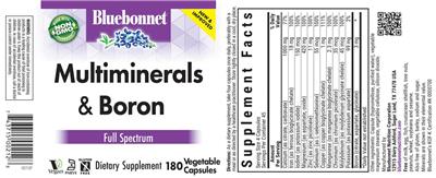 Multiminerals & Boron label